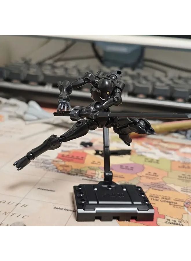 2PCS Red Miniature Soldier Model Toy Need To Assemble With Movable Joints And Accessories - Image 3